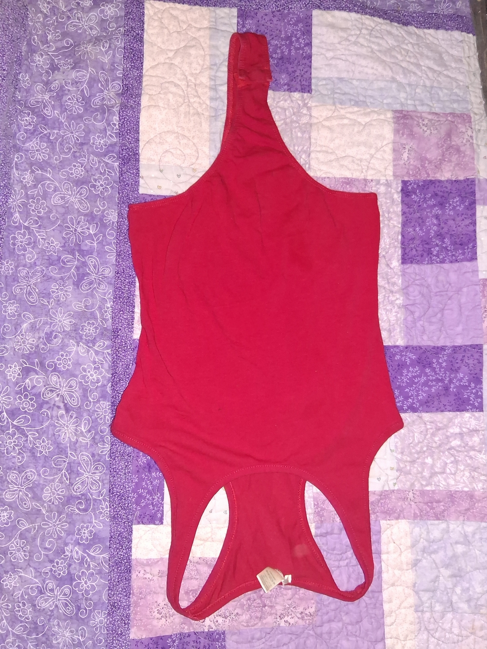 Bozzolo One-Shoulder Red Bodysuit